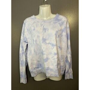 Athleta Sweatshirt Womens Small Petite Blue Tie Dye Crewneck Raglan Pullover